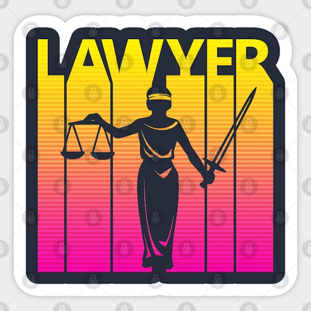 Vintage Retro Lawyer Law Gift Sticker by GWENT